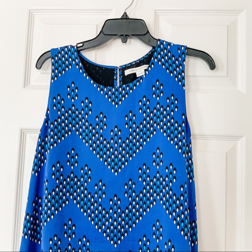 Diane Von Furstenberg Liza Silk Blend Blue Dress - Picture 3 of 5